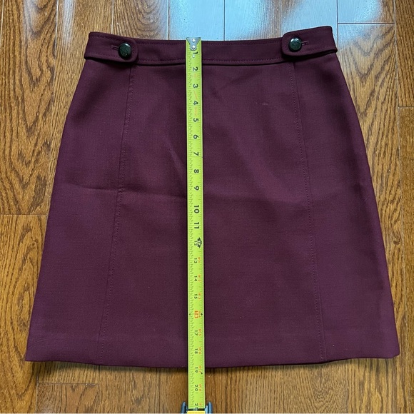 Brooks Brothers Burgundy Wool A-Line Skirt - Size 4 - Picture 11 of 12